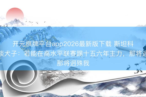 开元棋牌平台app2026最新版下载 斯坦科维奇谈犬子：若能在高水平联赛踢十五六年主力，那将迥殊我